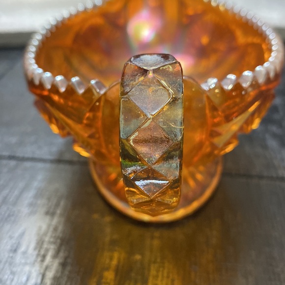 Vintage Imperial Glass Star & File Marigold Sawtooth Bowl! - Picture 4 of 7